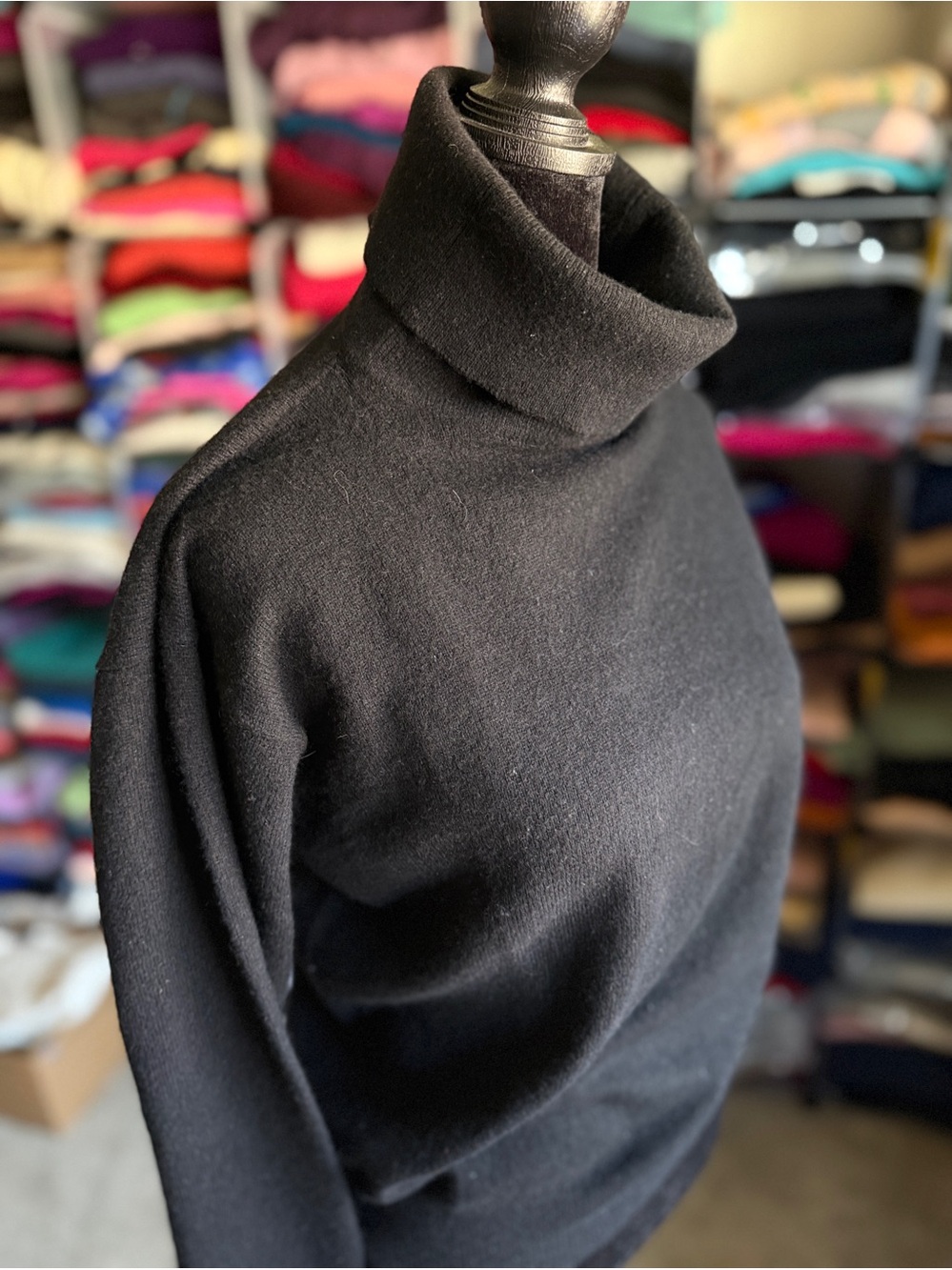 Elements Black Turtleneck Cashmere Sweater